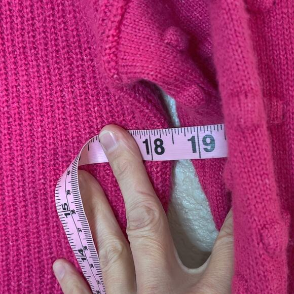 Vince Camuto Pink‎ Magenta Knit Sweater Bobble Stitch Puff Sleeve Ladies Small - Picture 10 of 15